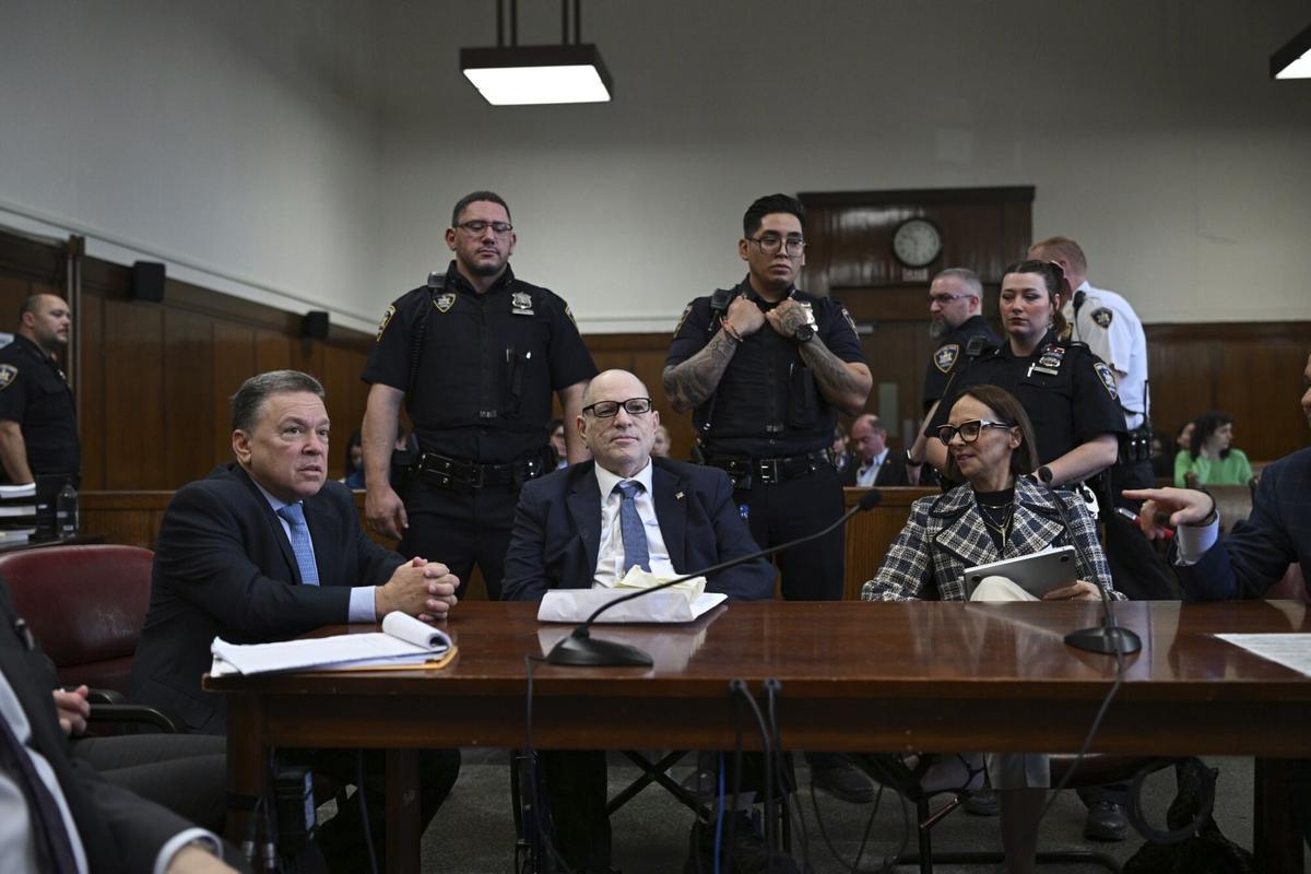 Harvey Weinstein comparece ante el Tribunal Supremo del Estado para una vista en su caso de agresión sexual el miércoles 9 de abril de 2025 en Nueva York